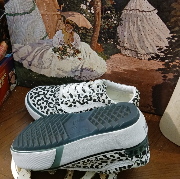 VANS 🛹Stacked Platform Blue,👟🐆Cheetah,Trendy SLIP Resistant. - Picture 14 of 16